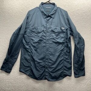 Columbia Shirt Mens XL Green Omni Shade Button Down Vented Hiking Pockets Chore